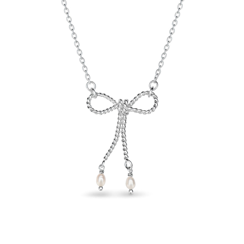 Bow Pendant with Pearls