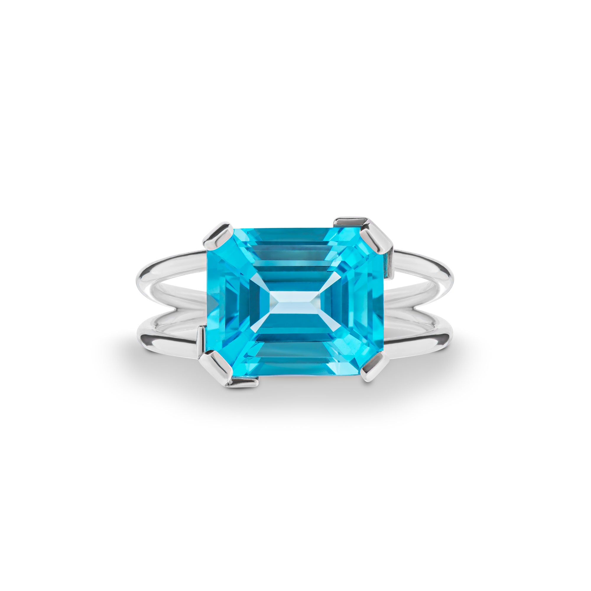 Deco Splash Solitaire - Swiss Blue topaz