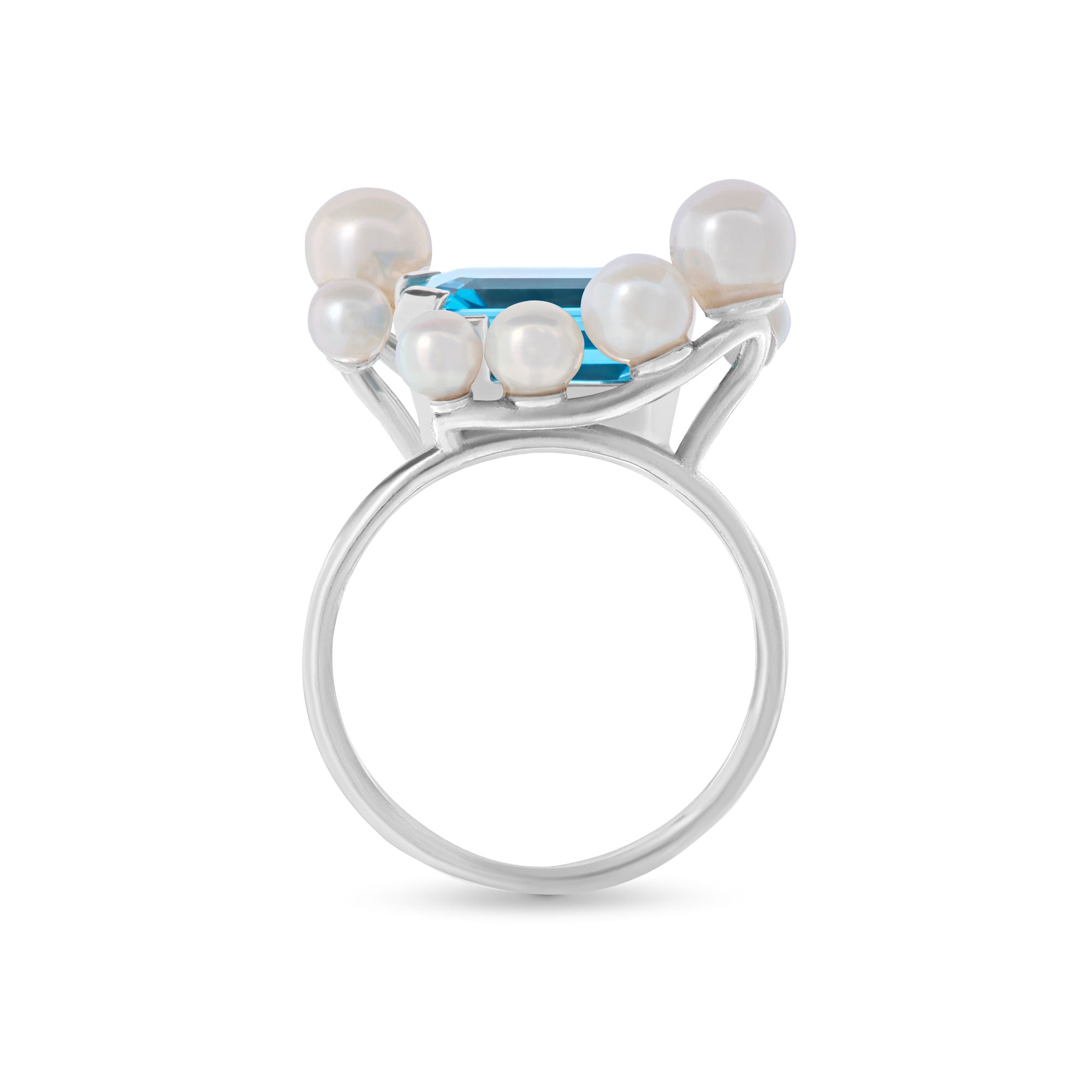Deco Splash Ring with pearl jackets