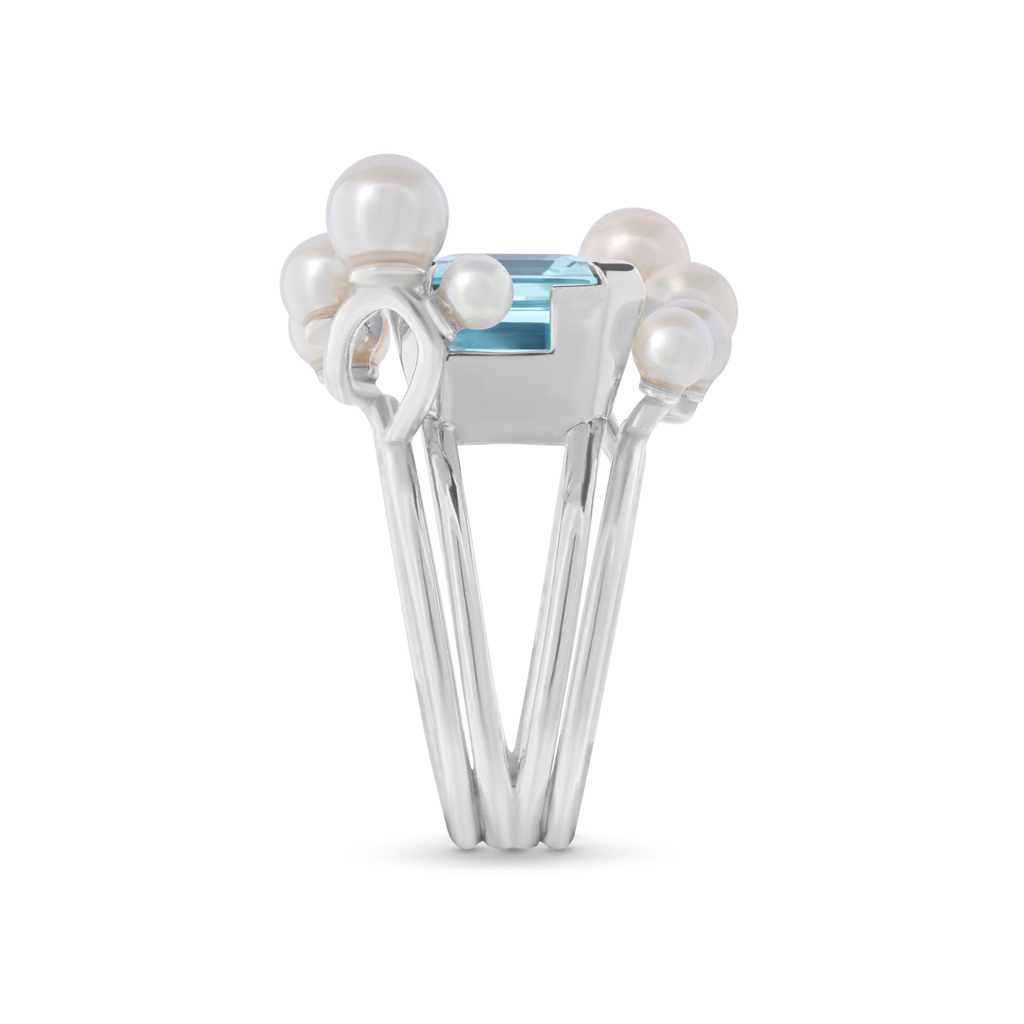Deco Splash Ring with pearl jackets