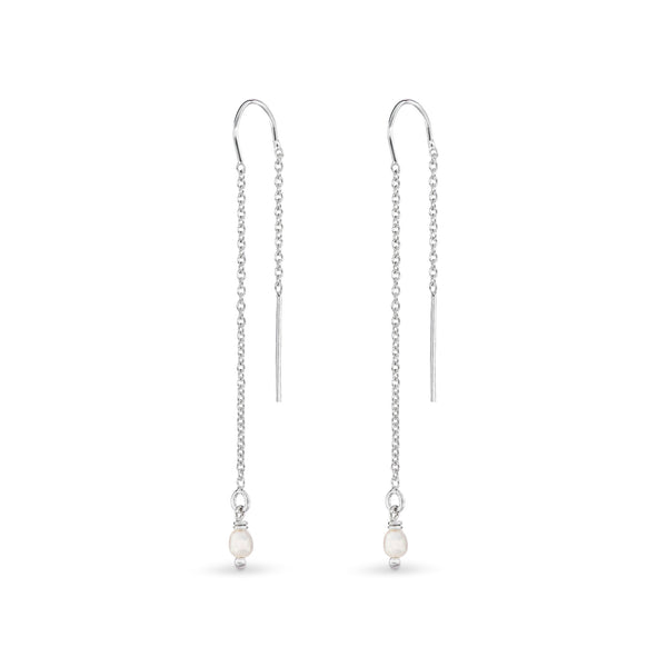 Threader earrings with pearl