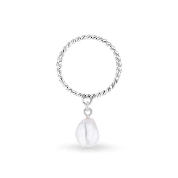 Thread Baroque Pearl Ring - Silver