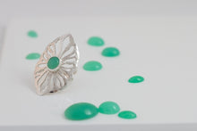 Sea Gem ring with Chrysoprase